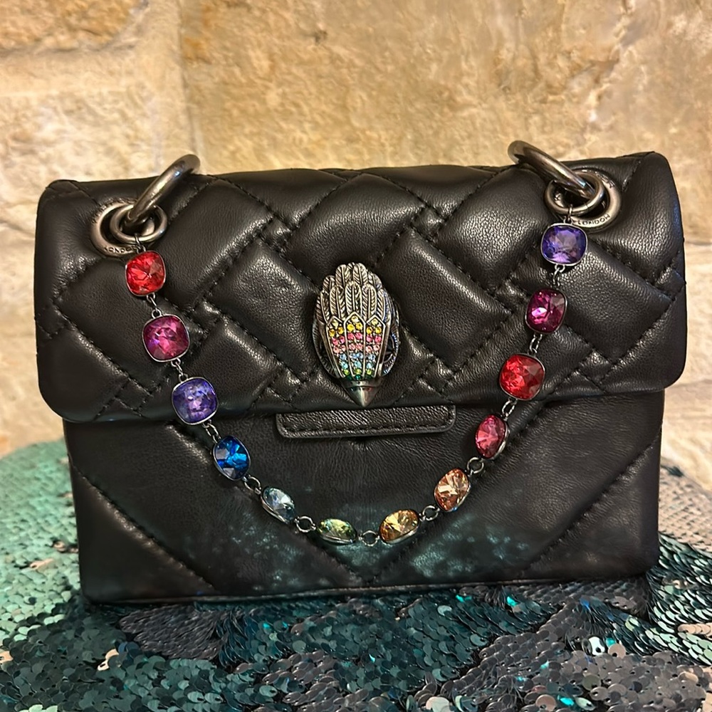 Kurt Geiger cross body or shoulder purse with beautiful bright colored stones.